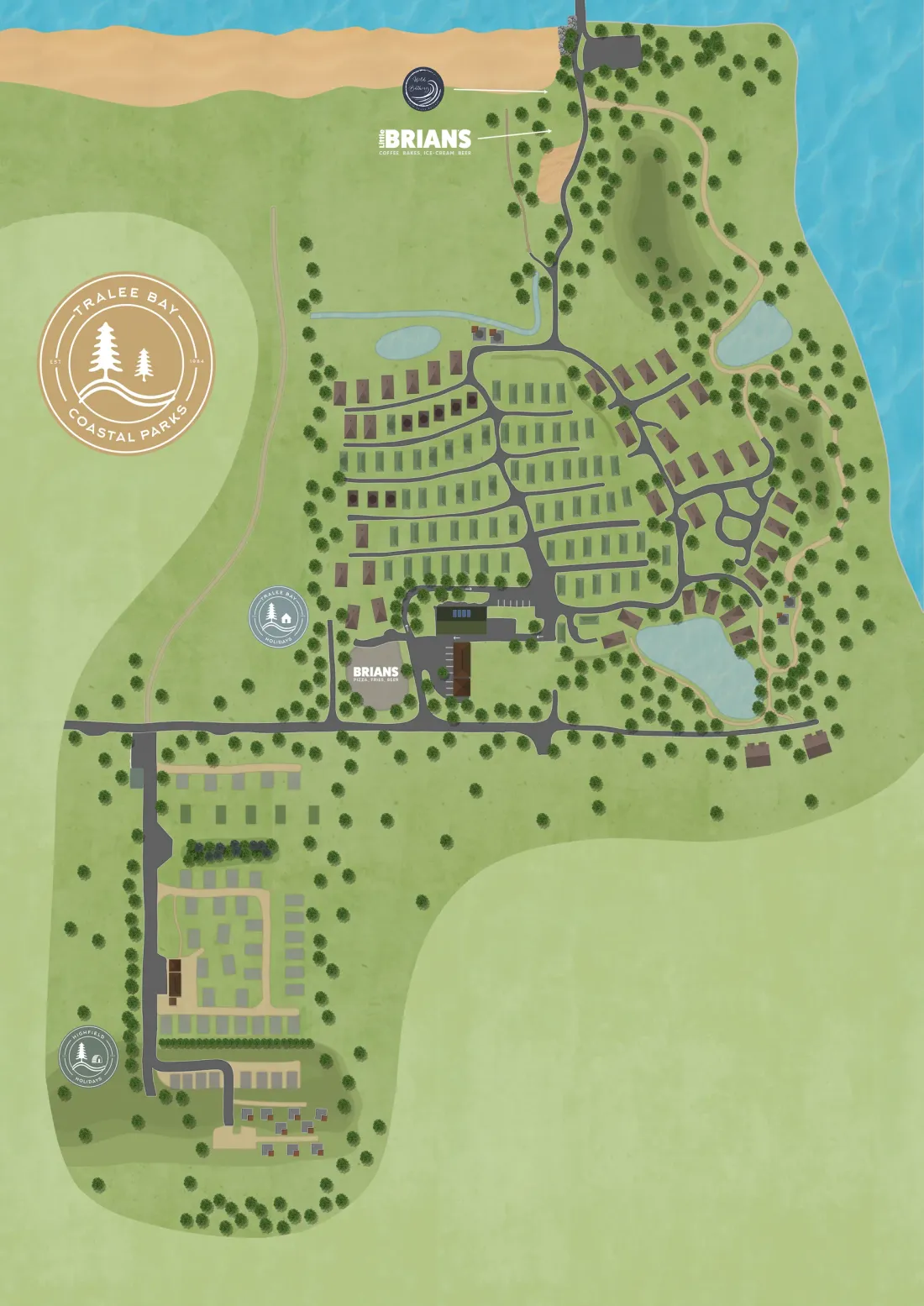 A designed digital map of Tralee Bay Coastal Parks